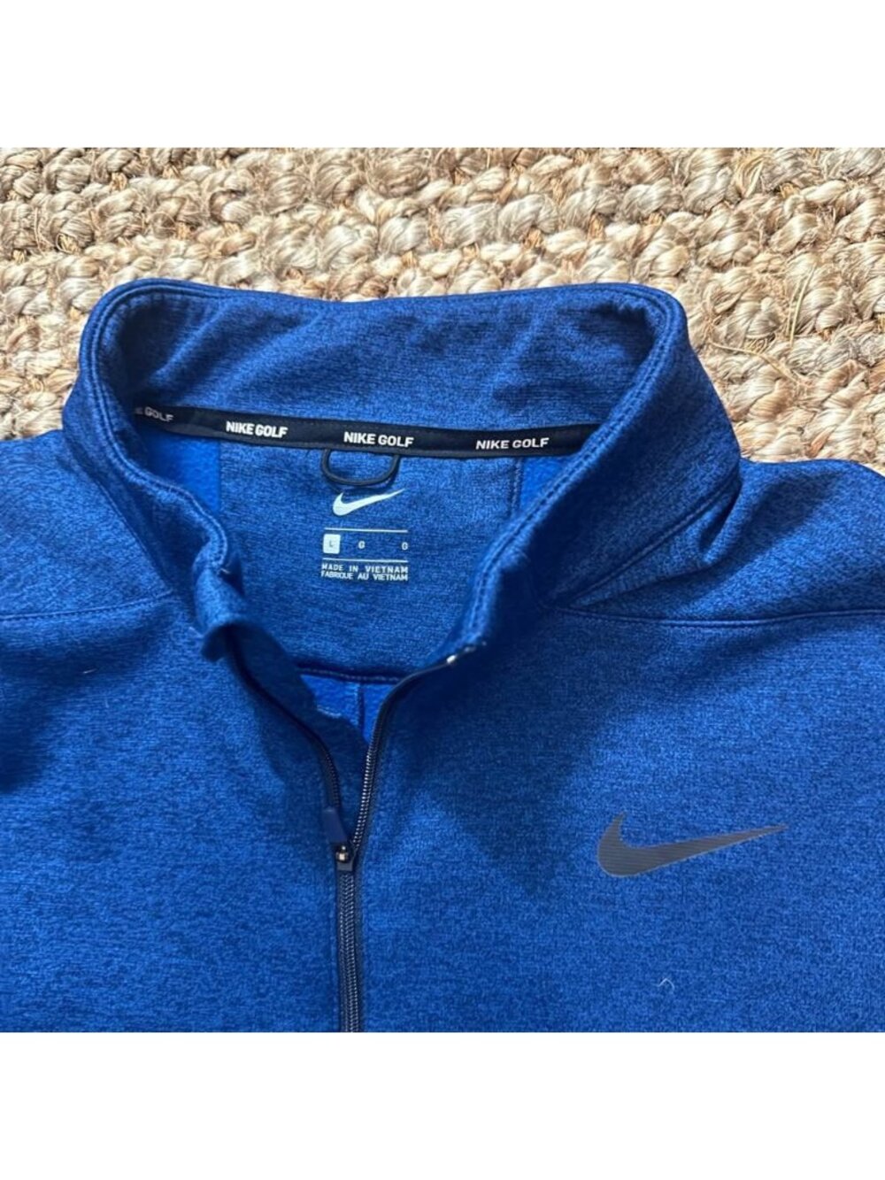 Nike Golf Mens Large Blue Heathered 1/4 Zip Pullover Sweatshirt Long Sleeve Larg